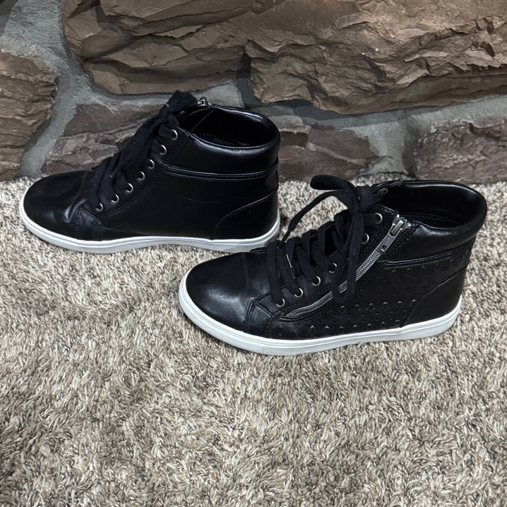 Stevies Black High-Top Sneakers with White Accents